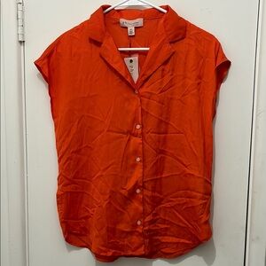 Philosophy Women's Orange Button-Up Top
